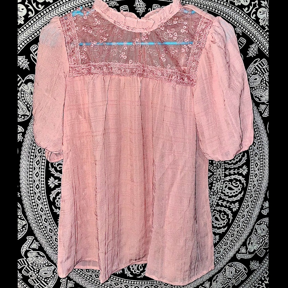 NWT Pink lace blouse